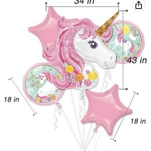 Unicorn Birthday Party Balloon Bouquet